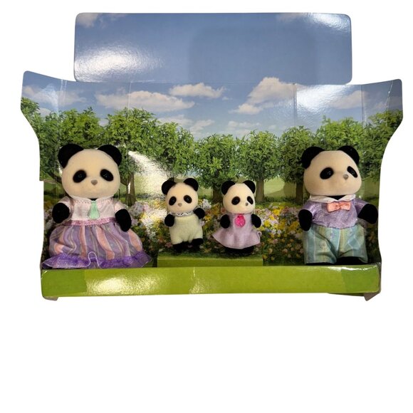 Calico Critters Pookie Panda Family Figurine Set  Dolls Dollhouse Figures Toys - Picture 1 of 11